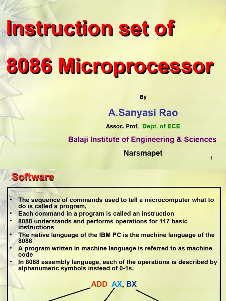 8086 Instruction Set | PDF | Assembly Language | Computer Program