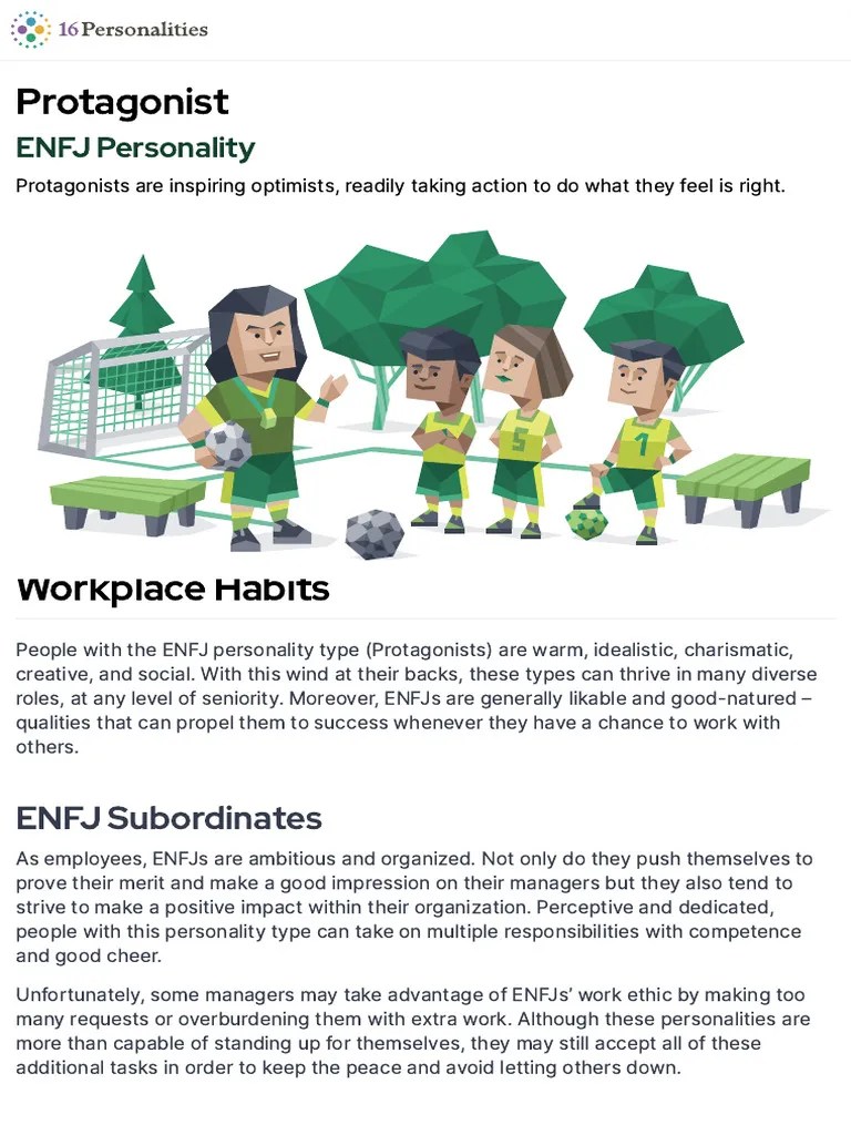 Workplace Habits - ENFJ Personality (Protagonist) - 16personalities ...