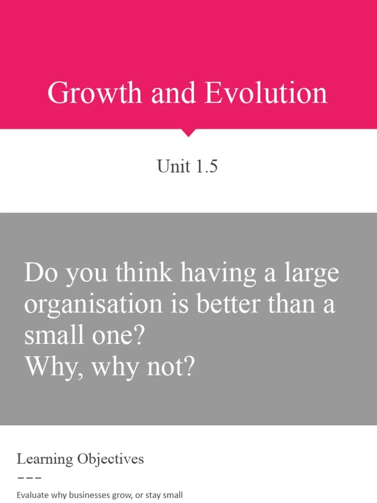 1.5 Growth And Evolution (IB BM) Preview | PDF | Economies Of Scale ...