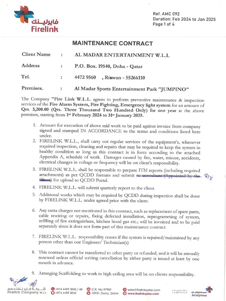 Maintenance Contract | PDF