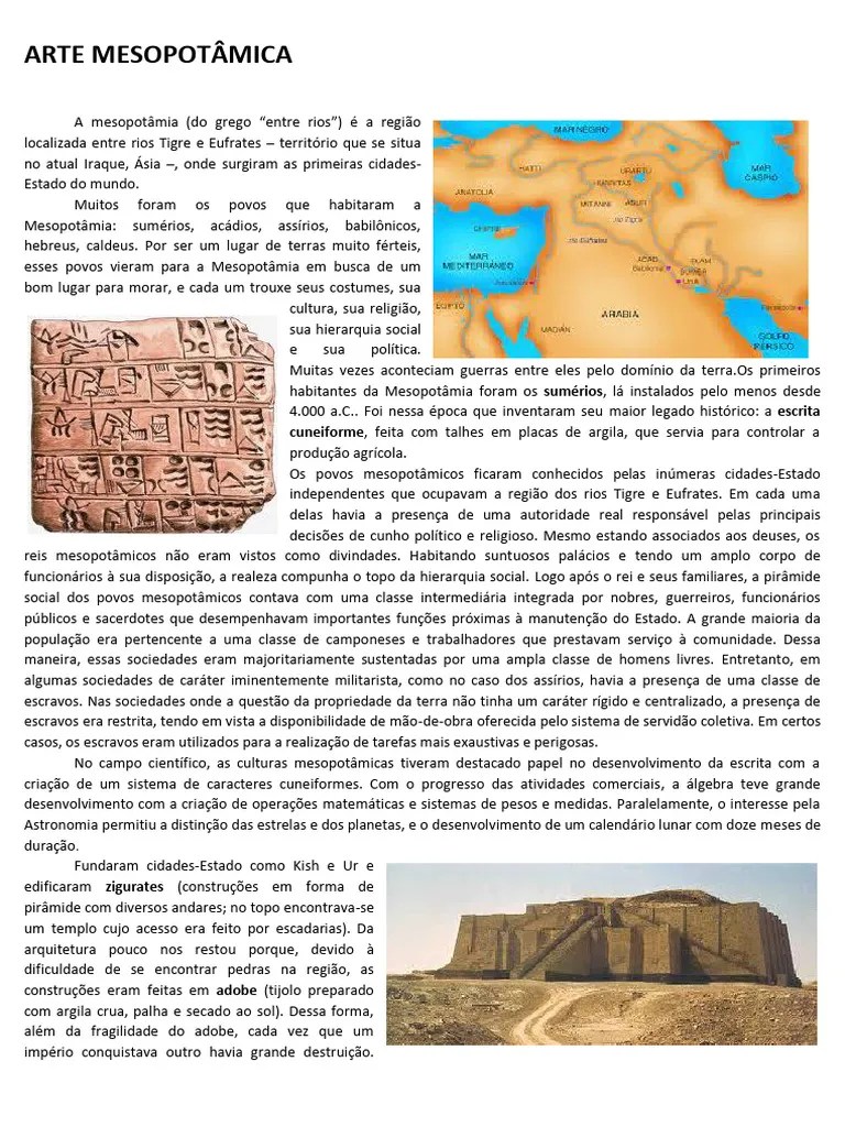 Arte - Arte Mesopotâmia E Egípcia | PDF | Mesopotâmia | Antigo Egito