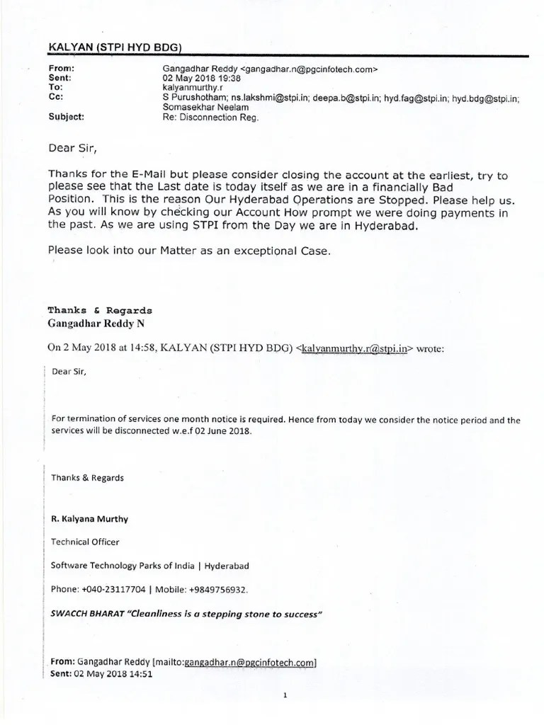 Termination Request By PCG | PDF