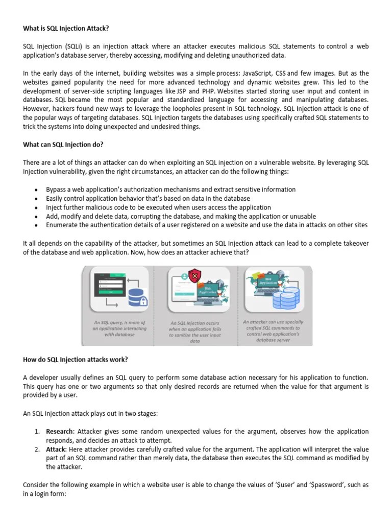 CS - SQL Injection Attack (Discussion-2) | PDF | Information Technology ...