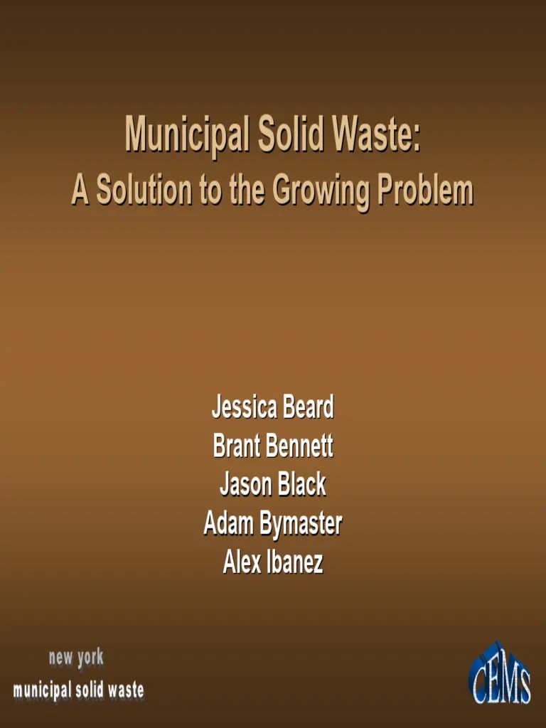 Municipal Solid Waste Processing-Powerpoint Presentation | Download ...