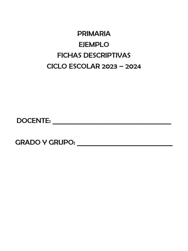 PRIMARIA FICHAS DESCRIPTIVAS | PDF | Comprensión Lectora | Atención