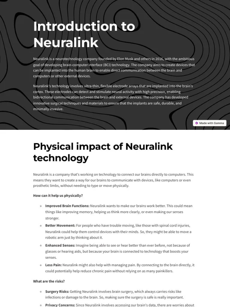 Introduction To Neuralink | PDF | Thought | Neuroscience