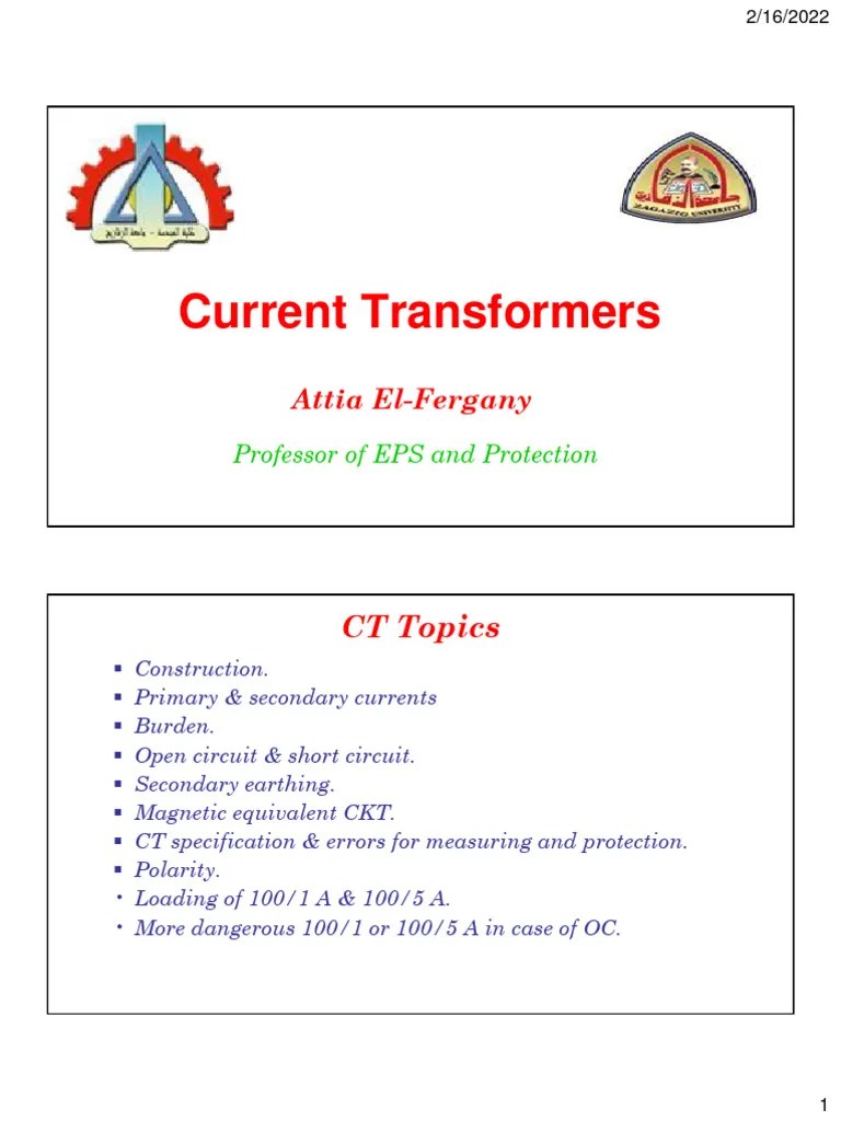 Lec 4 - Current Transformers | PDF | Transformer | Physical Quantities