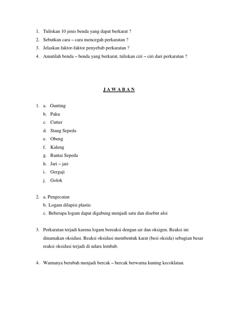 10 Jenis Benda Yang Dapat Berkarat | PDF