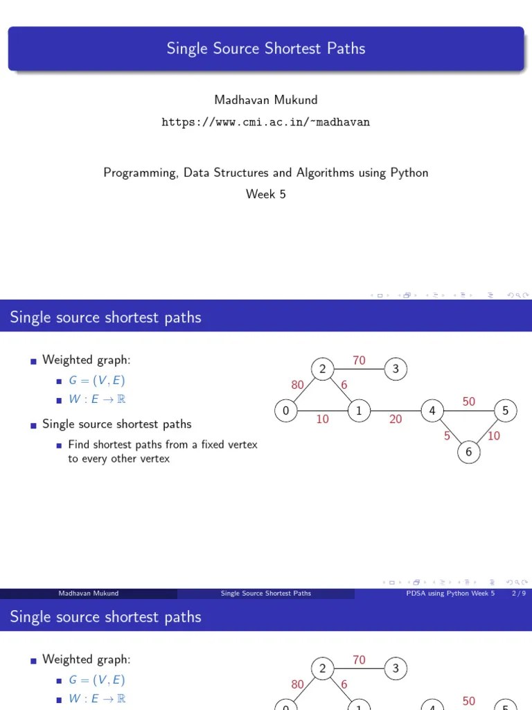 Lecture 5.2 - Single Source Shortest Paths (Dijkstra - S Algorithm ...