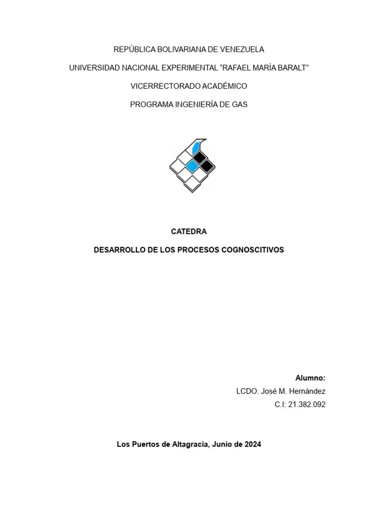 Actividad 1. Desarrollo De Los Procesos Cognoscitivos | PDF ...