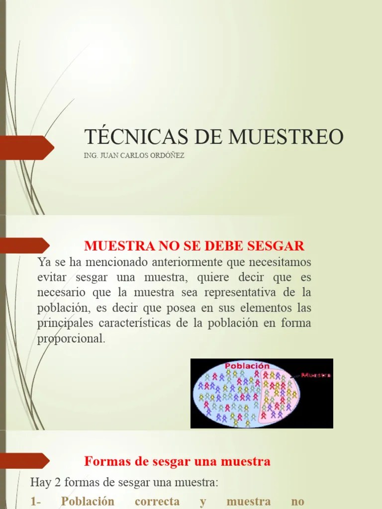 TÉCNICAS DE MUESTREO | PDF | Muestreo (Estadísticas)