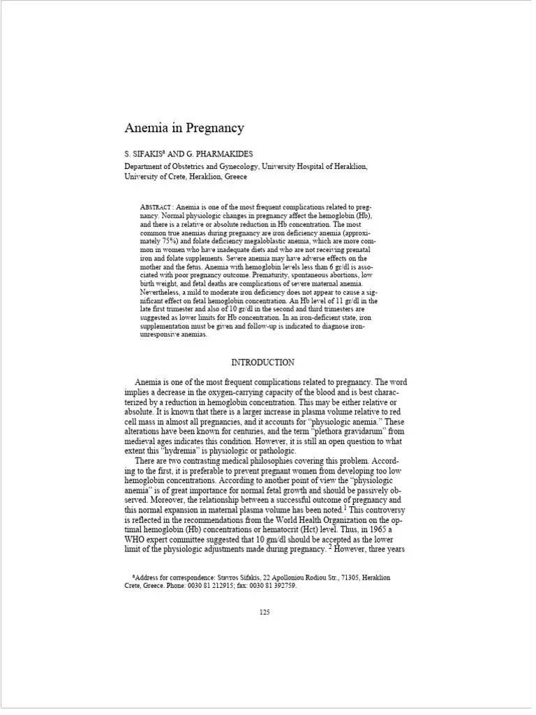 Anemia In Pregnancy 1 | PDF | Anemia | Pregnancy