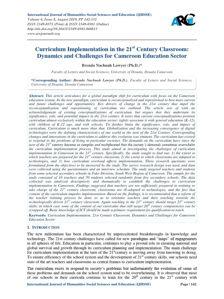 Curriculum Implementation In The 21st Century Classroom | PDF | Curriculum | Teachers