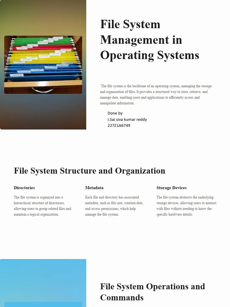 File System Management In Operating Systems | PDF | File System ...