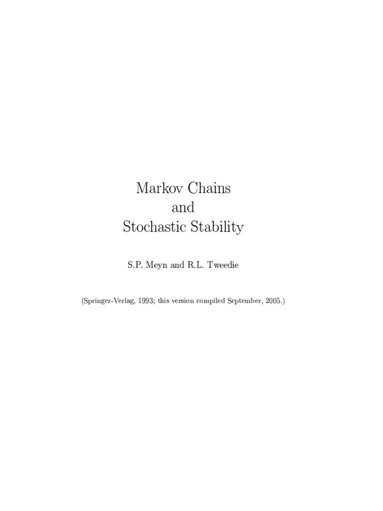 Markov Chains And Stochastic Stability | PDF | Probability Theory