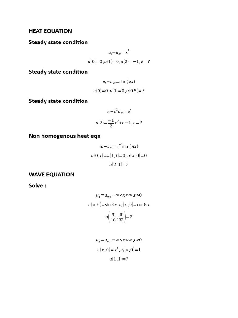 Partial Differential Equation Problems For Gate | PDF | Differential Calculus | Mathematical Physics