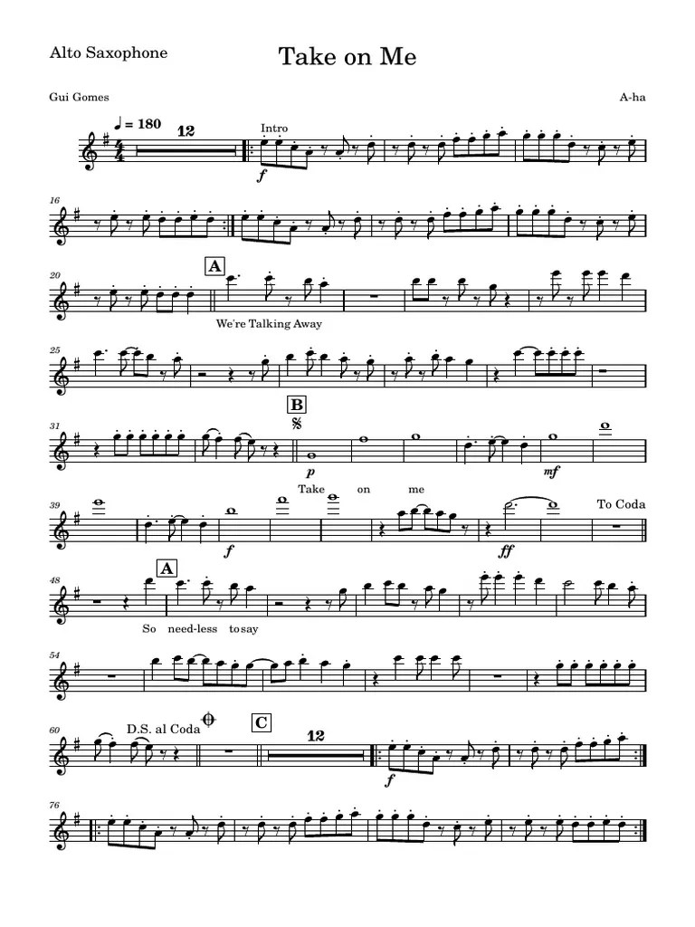 Take On Me-Alto_Saxophone | PDF