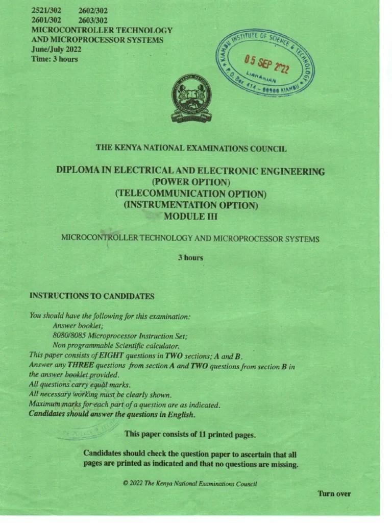 Microcontroller Technology And Microprocessor Systems Module III July ...