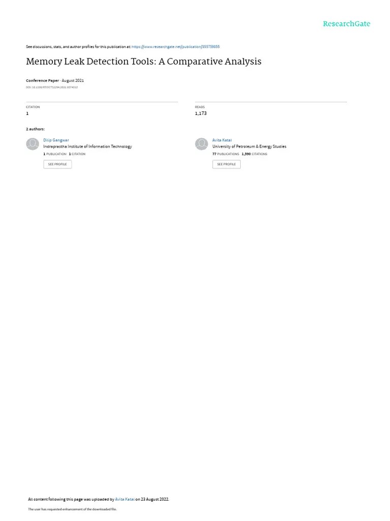 Memory Leak Detection Tools A Comparative Analysis | PDF | Pointer ...