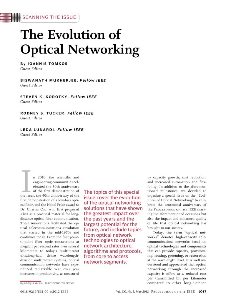 The_Evolution_of_Optical_Networking | Download Free PDF | Computer ...
