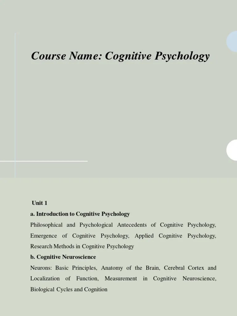 Unit 1 A-Cognitive Psychology | PDF | Empiricism | Rationalism