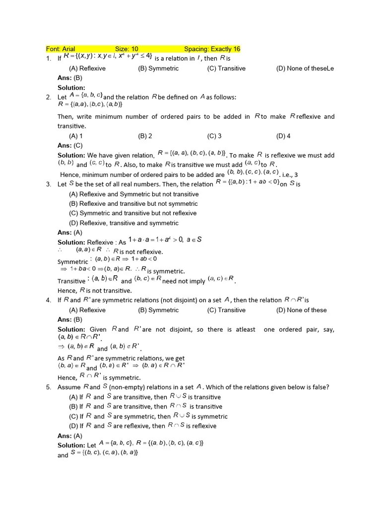 Relation And Function Maths | PDF | Function (Mathematics) | Functions ...