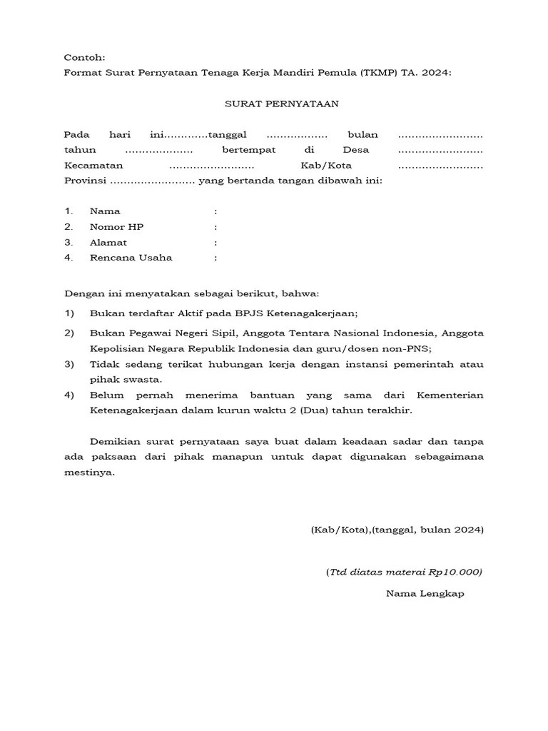 Surat-Pernyataan-2024 | PDF