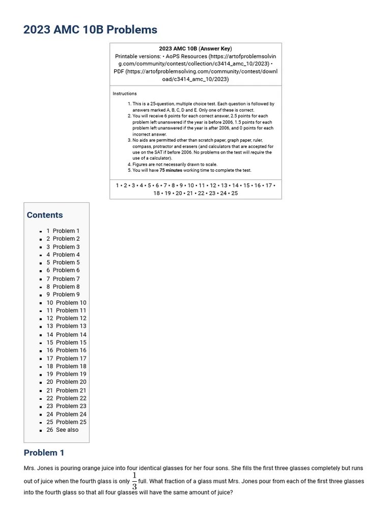 2023 AMC 10B Problems | PDF | Area | Numbers