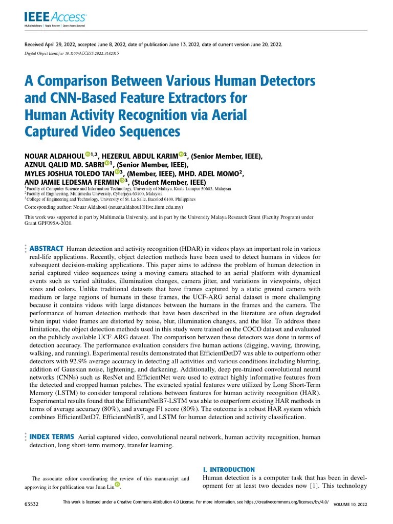 A Comparison Between Various Human Detectors And CNN-Based Feature ...