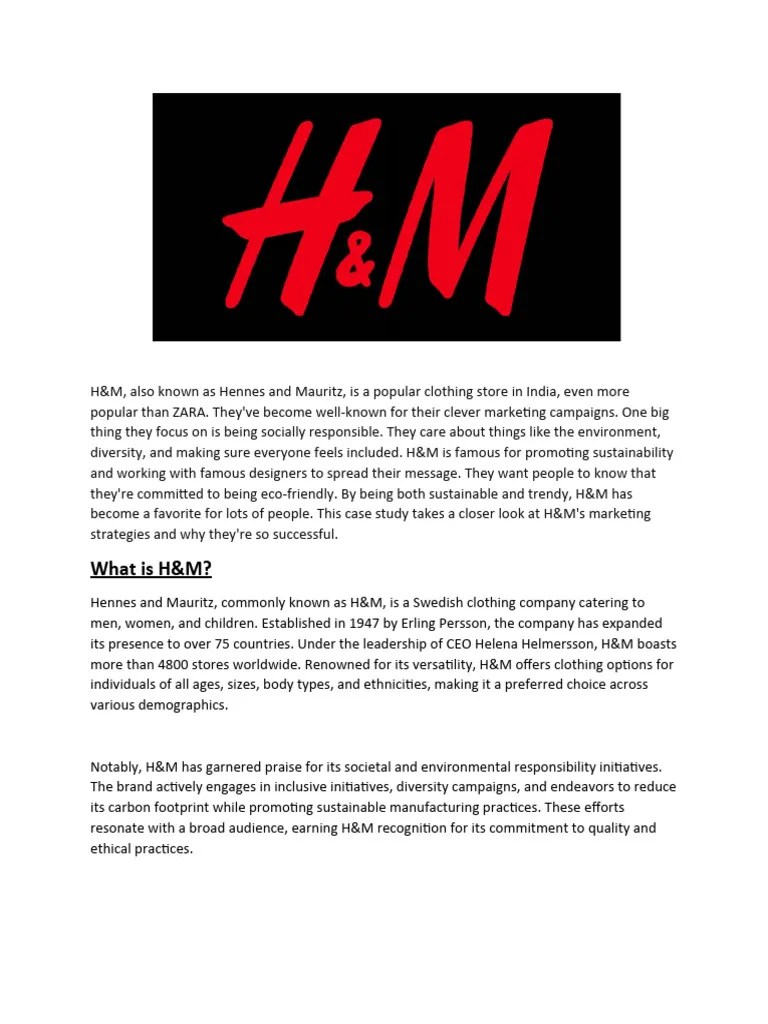 H M Case Study Pdf Supply Chain E Commerce