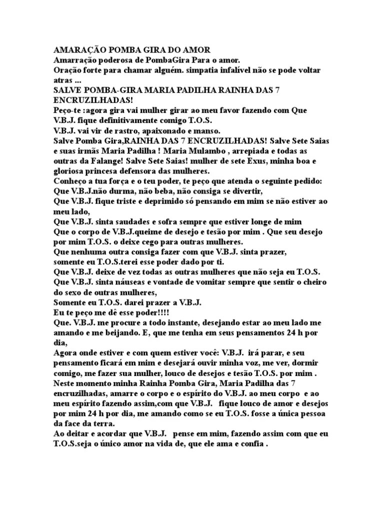 AmaraÇÃo Pomba Gira Do Amor | Download Grátis PDF | Amor