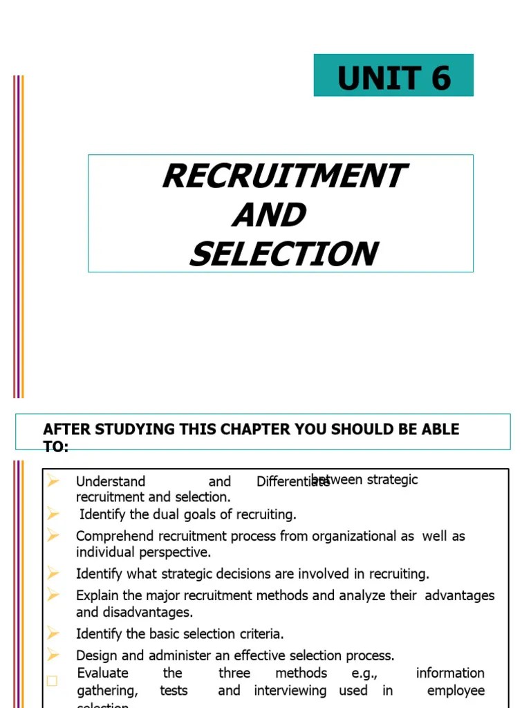 Recruitment And Selection | PDF | Recruitment | Employment