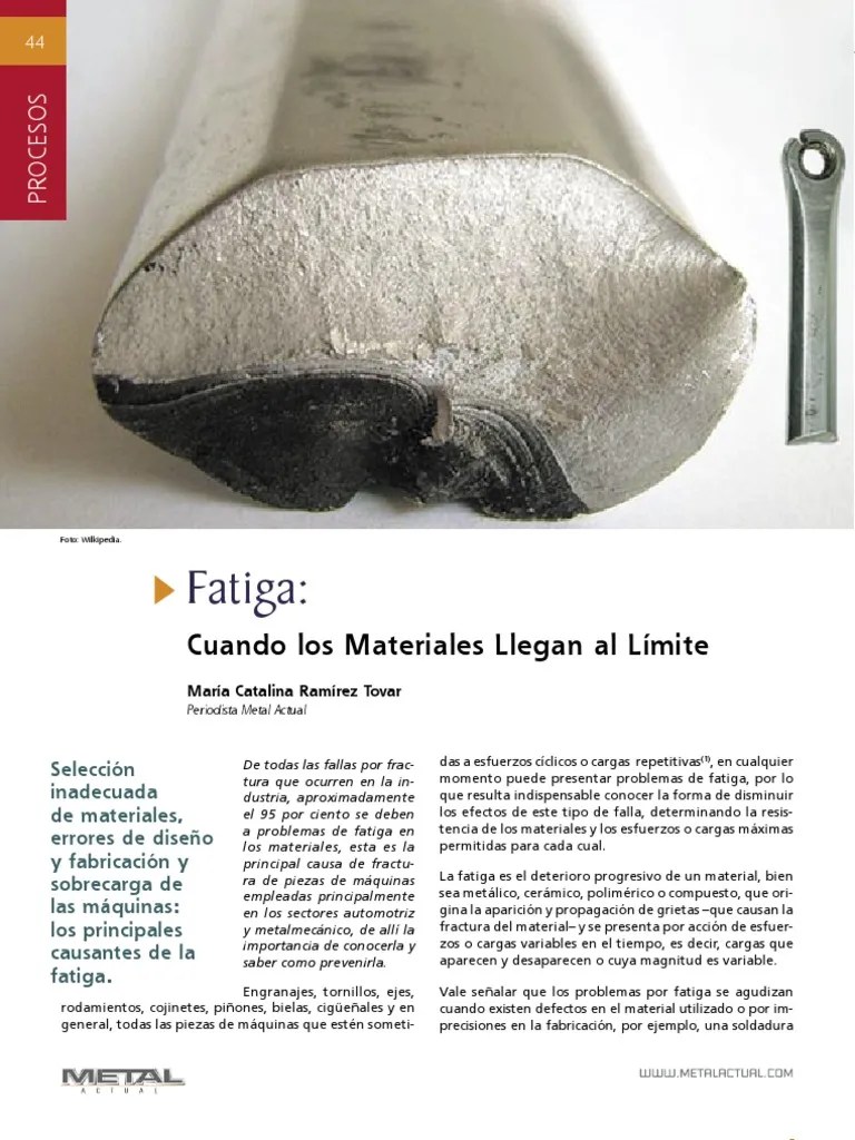 Fatiga. Cuando Los Materiales Llegan Al Límite | PDF | Fatiga (material ...