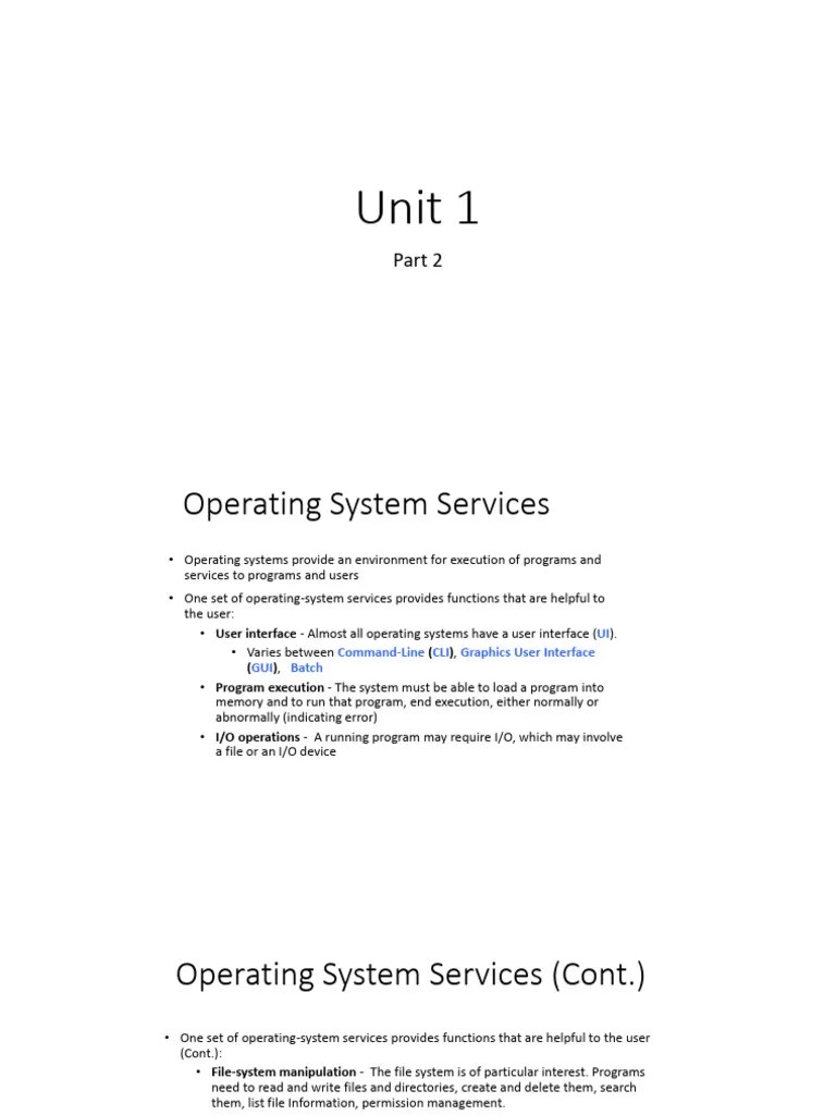 OS Unit 1 Part 2 | Download Free PDF | Kernel (Operating System ...
