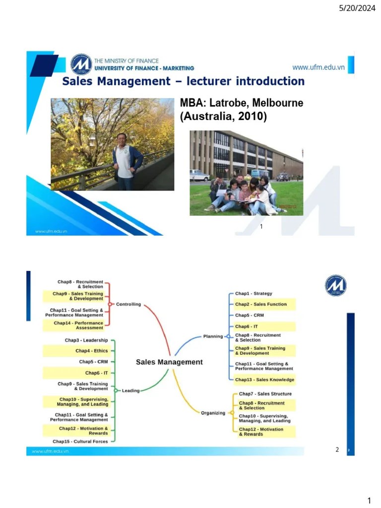 SalesManagement - Đã Gộp | PDF | Marketing | Strategic Management