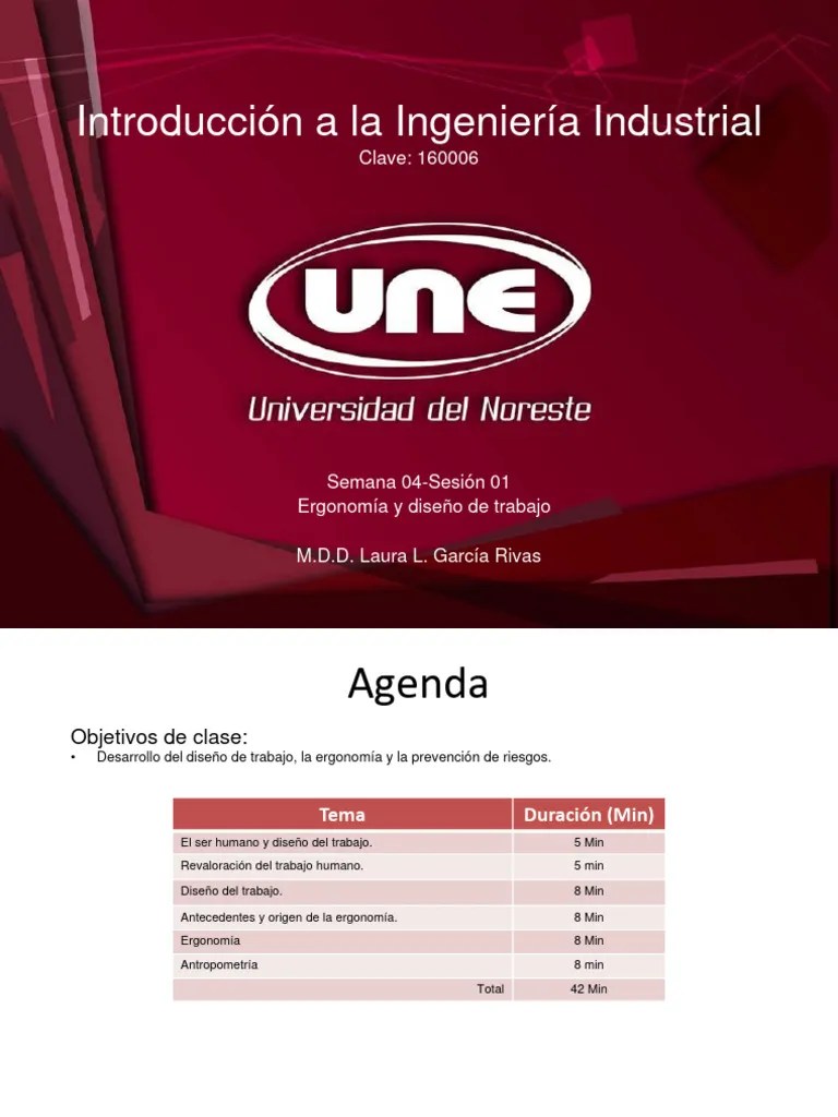 04 - 01 - Ergonomía Y Diseno De Trabajo - LLGR | PDF | Factores Humanos ...