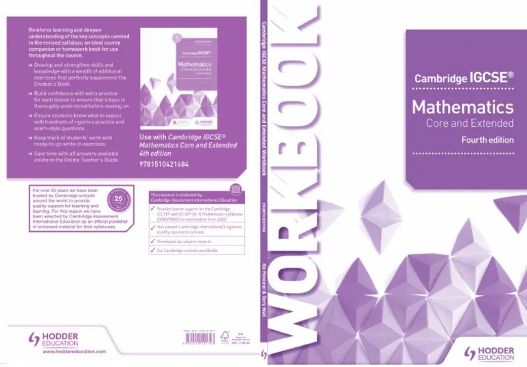 Cambridge IGCSE Mathematics Core And Extended Workbook 1X | PDF
