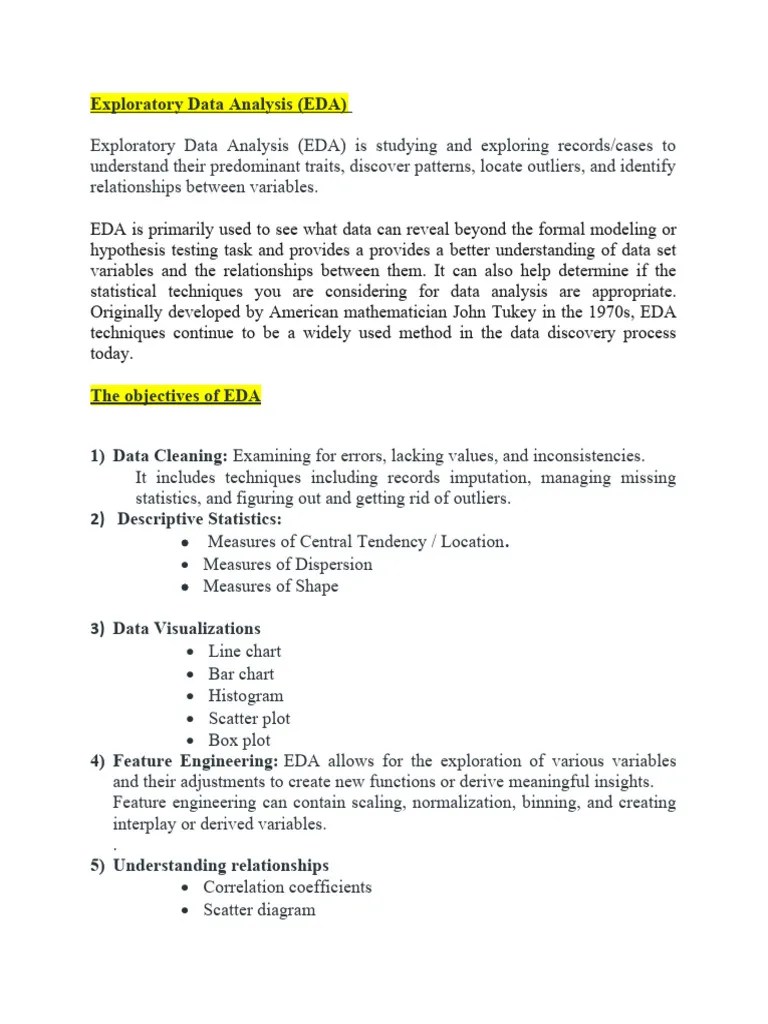 EDA | PDF | Data Analysis | Statistics
