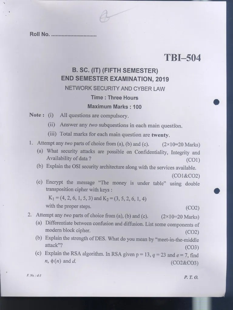 5TH Sem BSC It 2019 | PDF