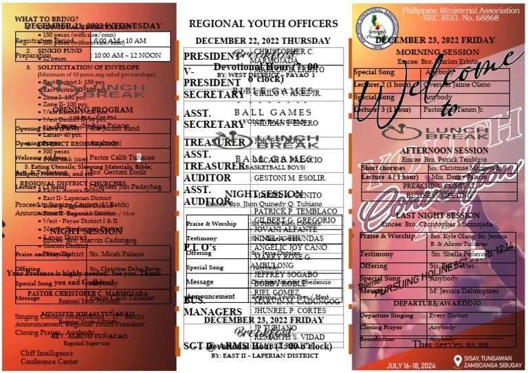 Regional Convention Programme Pdf