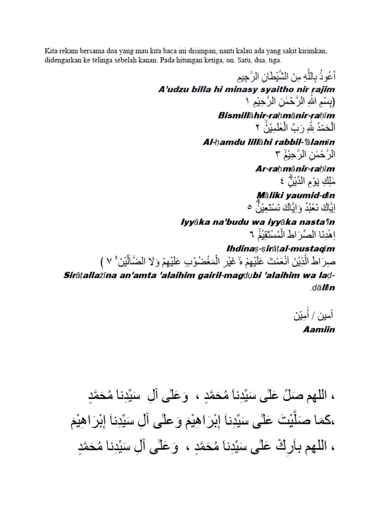 Doa Untuk Kesembuhan | PDF