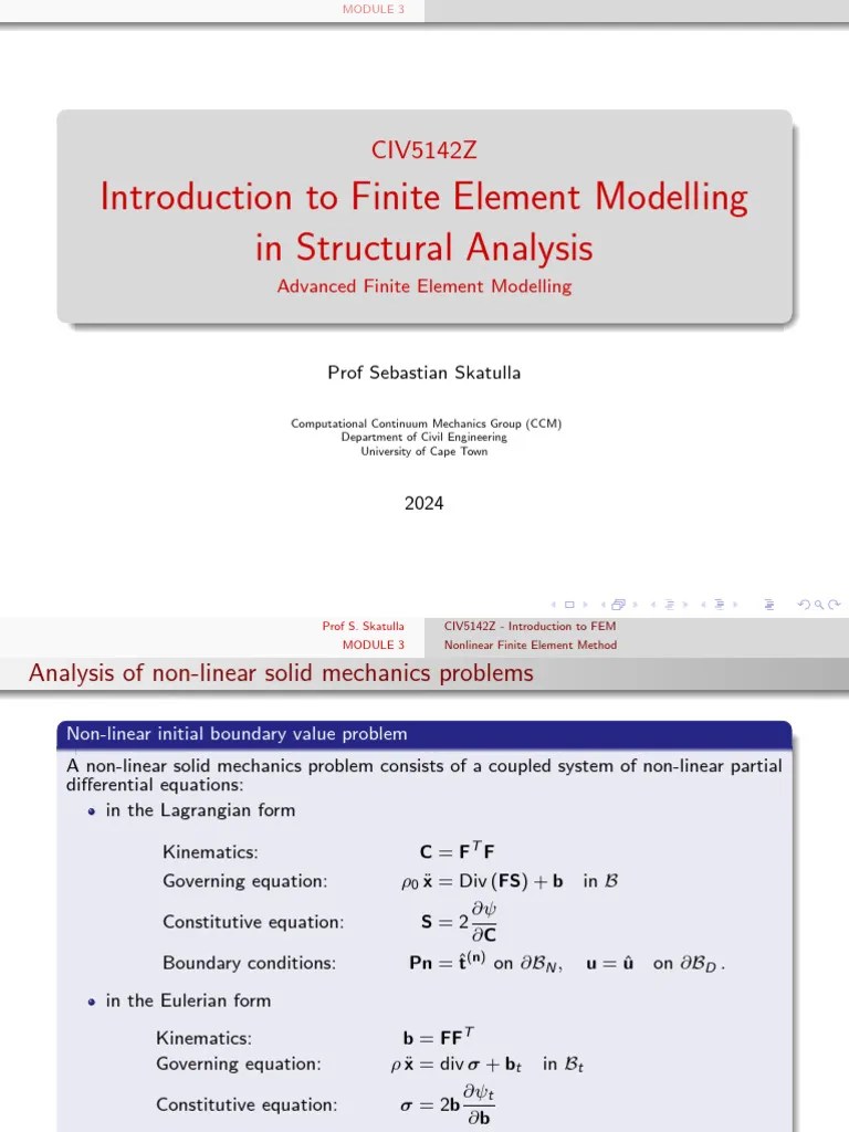 CIV5142Z Introduction To Finite Element Modelling In Structural ...