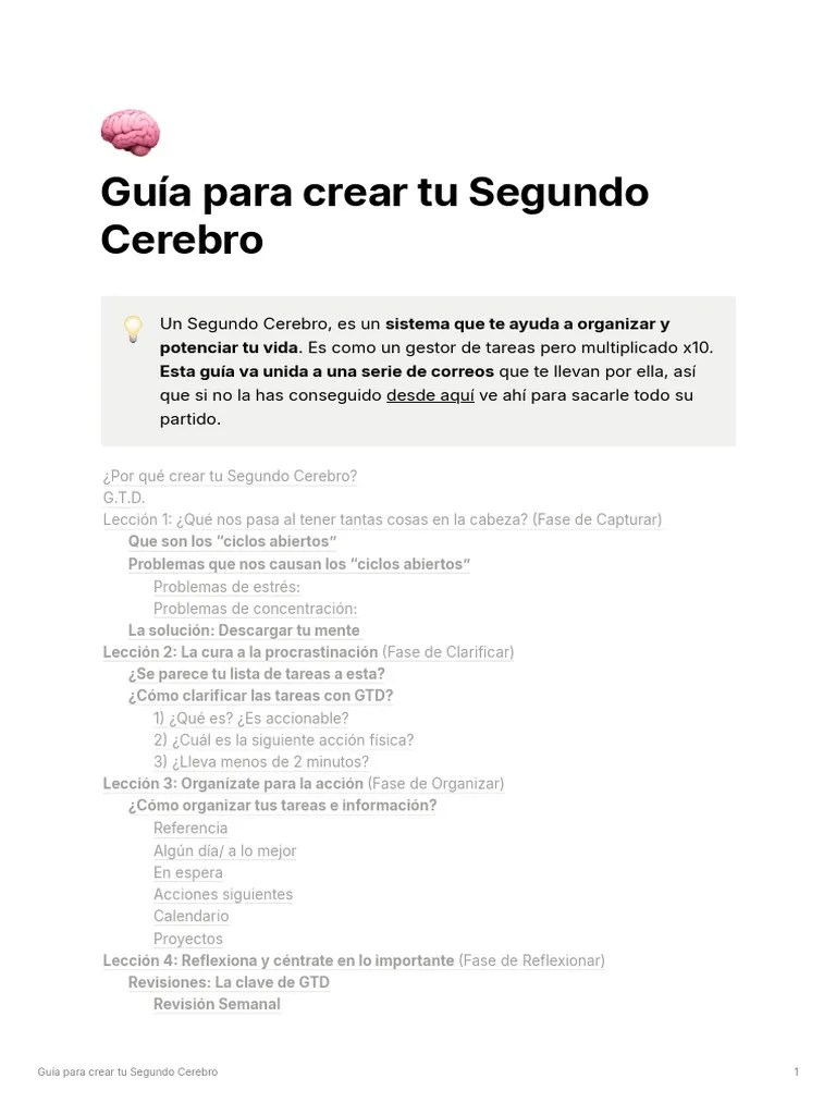 Guía Para Crear Tu Segundo Cerebro | PDF | Mente | Estrés (biología)