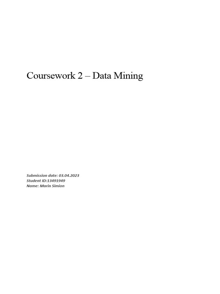 Coursework 2 - Data Mining | PDF | Errors And Residuals | Regression ...