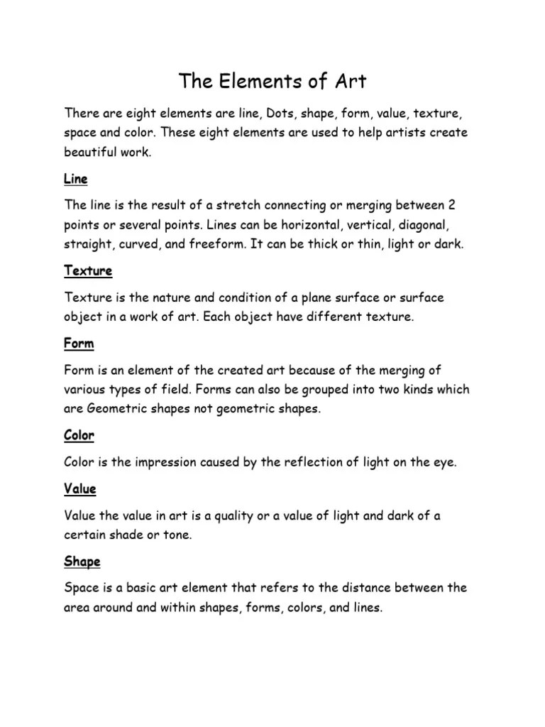 The Elements Of Art | PDF