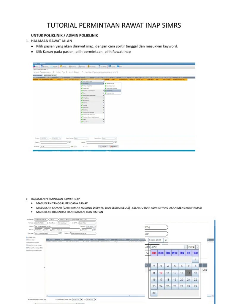 Tutorial SIMRS - Permintaan Rawat Inap | PDF | Kesehatan Holistik ...