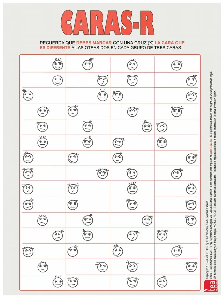 Plantilla De Corrección Caras | PDF