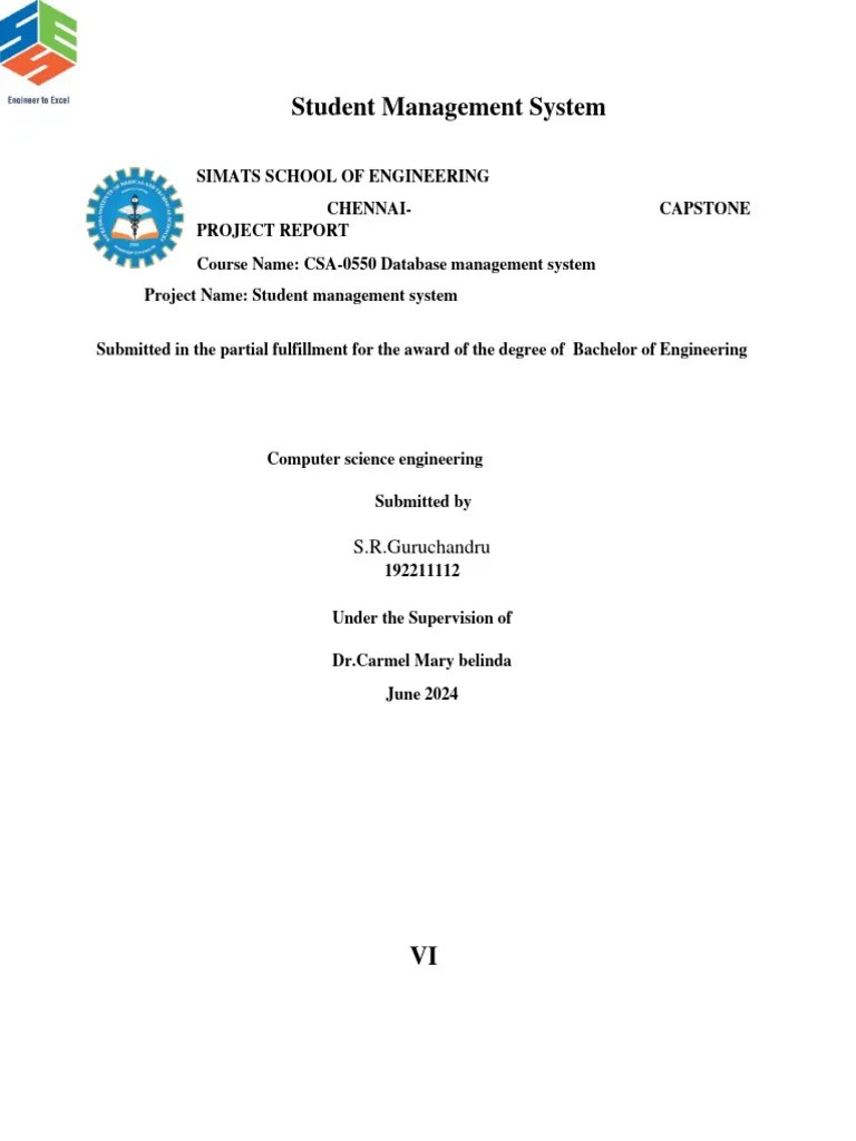 Student Management System Capstone Project Report | PDF | Databases ...