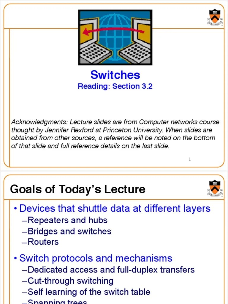 Switches: Reading: Section 3.2 | PDF | Network Switch | Ethernet