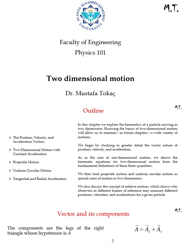 Motion In 2 Dimension | PDF | Acceleration | Velocity